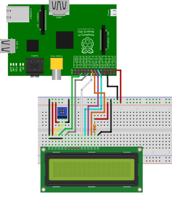 weather2lcd breadbord